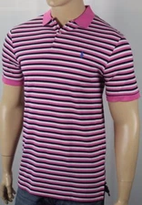 Polo Golf Ralph Lauren Pink Navy Pima Cotton Blue Pony Shirt NWT