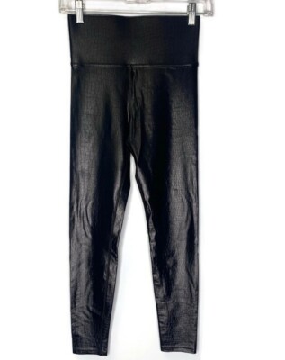 Carbon38 Black High Rise 7/8 Croc Takara Shine Glossy Leggings Size XS  NWOT!