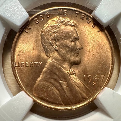 1947-S Lincoln Cent 1¢ - NGC MS 66 RD FULL RED - Wunderschön! - Bild 3 von 4