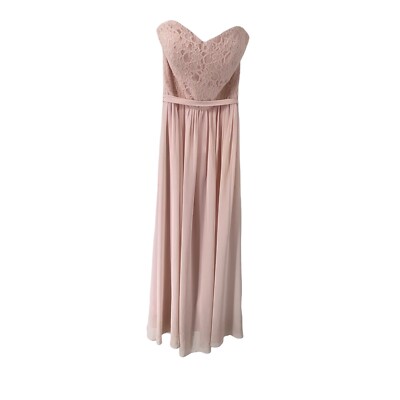 bill levkoff lace bridesmaid dress Maxi Length Strapless Belted Womens Size 10 Silhouette_Sheath Column Split