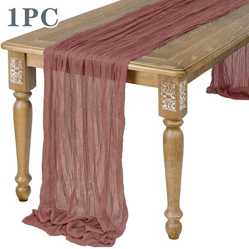 1PC Gauze Table Runner Cheesecloth Table Setting Dining Party Decor - Picture 32 of 35