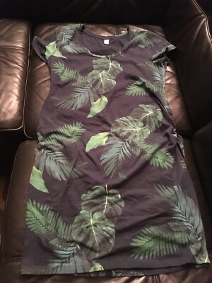 OLD NAVY Women's Maternity Dress Navy blue Green leaves Size XL | eBay