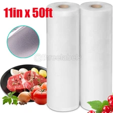 1-40 Rolls 11"x50' Vacuum Sealer Bags For Food Saver Embossed Bags 4 Mil 50 Feet