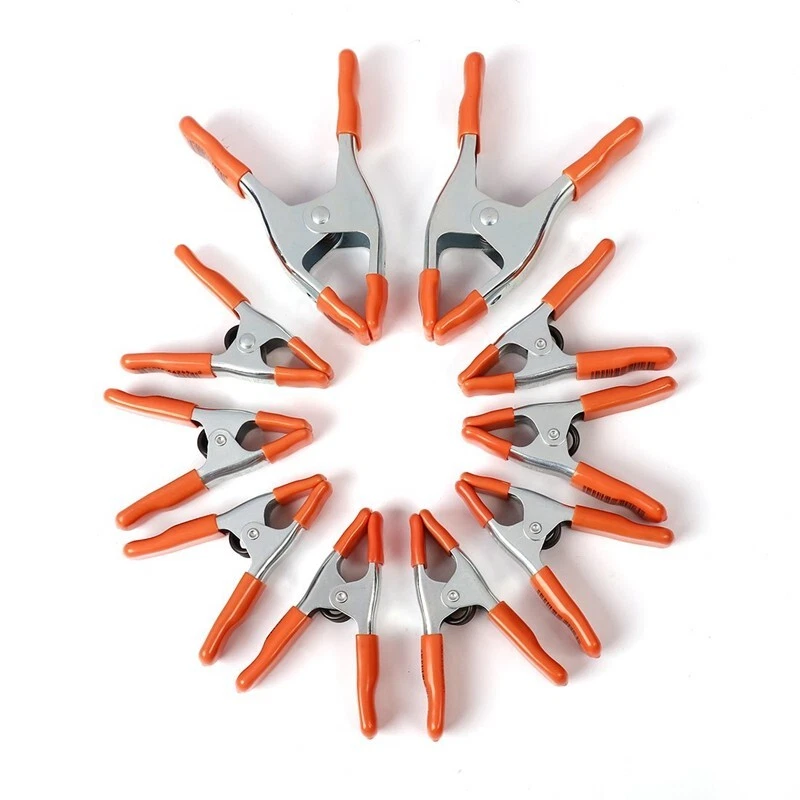 PONY 10-PIECE 4-inch 6-inch Heavy Duty Metal Spring Clamps Set 2" 1" Jaw opening - Image 2 of 4