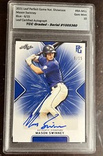 2021 Leaf Perfect Game Mason Swinney  Blue Auto TCC Graded Gem Mint 10