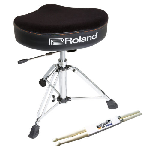 Roland RDT-SH hydraulischer Sattel-Sitz Drumhocker Schlagzeug Hocker +Drumsticks - Bild 1 von 6