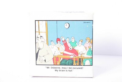 The Far Side Mug 1986 Mr. Osborne may I be excused? My brain us full. OPEN BOX.