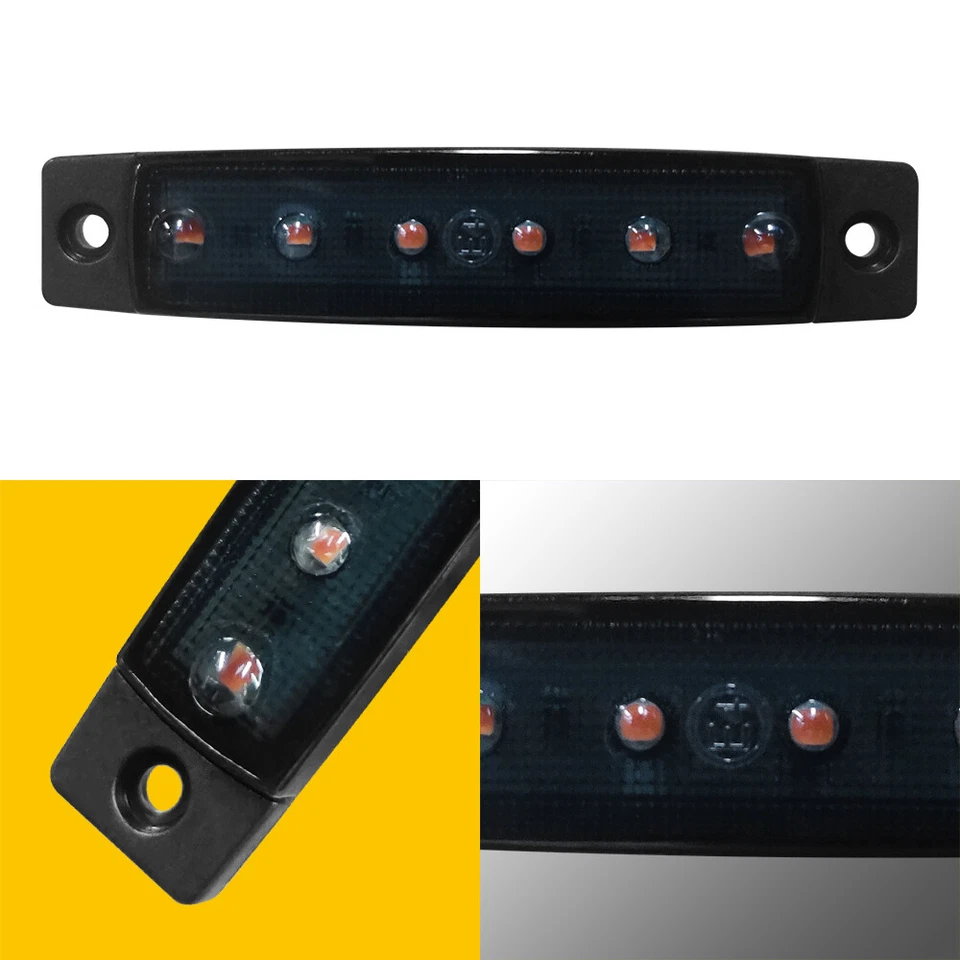 10x 3.8" ámbar ahumado luces de separación laterales 6 LED para camión remolque barco Foto 4 de 4