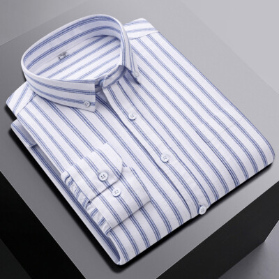 Mens Dress Oxford Shirts Formal Business Long Sleeves Cotton Casual Shirts Tops