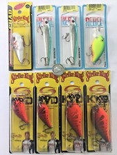 NEW LOT 8 STRIKE KING KVD CHILI CRAW FISHING LURES CRANKBAITS NIP REBEL MINNOW A