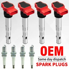 4X Ignition Coils + 4X Spark Plugs Fit For2009-2016 Tiguan CC 2.0L l4