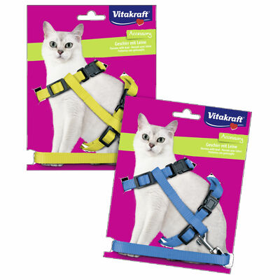 Vitakraft - Katzengeschirr mit Leine stufenlos verstellbar - Katze Geschirr 