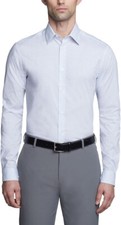 CALVIN KLEIN Men s Wrinkle Free Stretch Dress Shirt,Grey, 18 in, 34-35