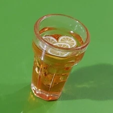 Dollhouse Miniature Glass of Iced Tea w/ Lemon 1:12 Scale Fast US Shipping