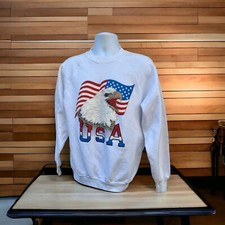 Vintage America Eagle Flag 4th of July Mens sweatshirt USA large
