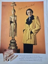 1945  Women's Morris Hoch style coat Stroock Adorna vintage fashion color ad 