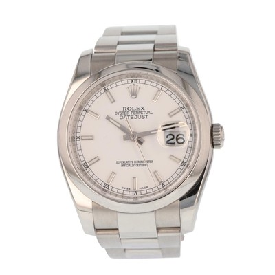 Rolex Oyster Perpetual Datejust 36mm White Dial Stainless Steel Men's Wristwatch