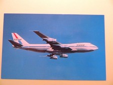United Airlines 747 Friend Ship jet airplane in flight vintage postcard 1970