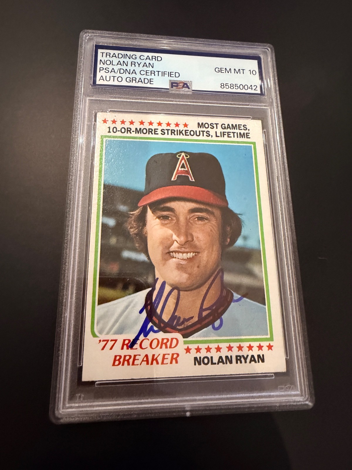 baseball cards1978 Topps Nolan Ryan Record Breaker #6 Signed Auto PSA/DNA 10 HOF