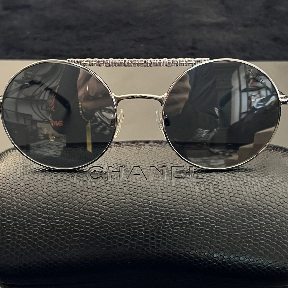 CHANEL Silver Round Mirrored Sunglasses for Women for sale | eBay