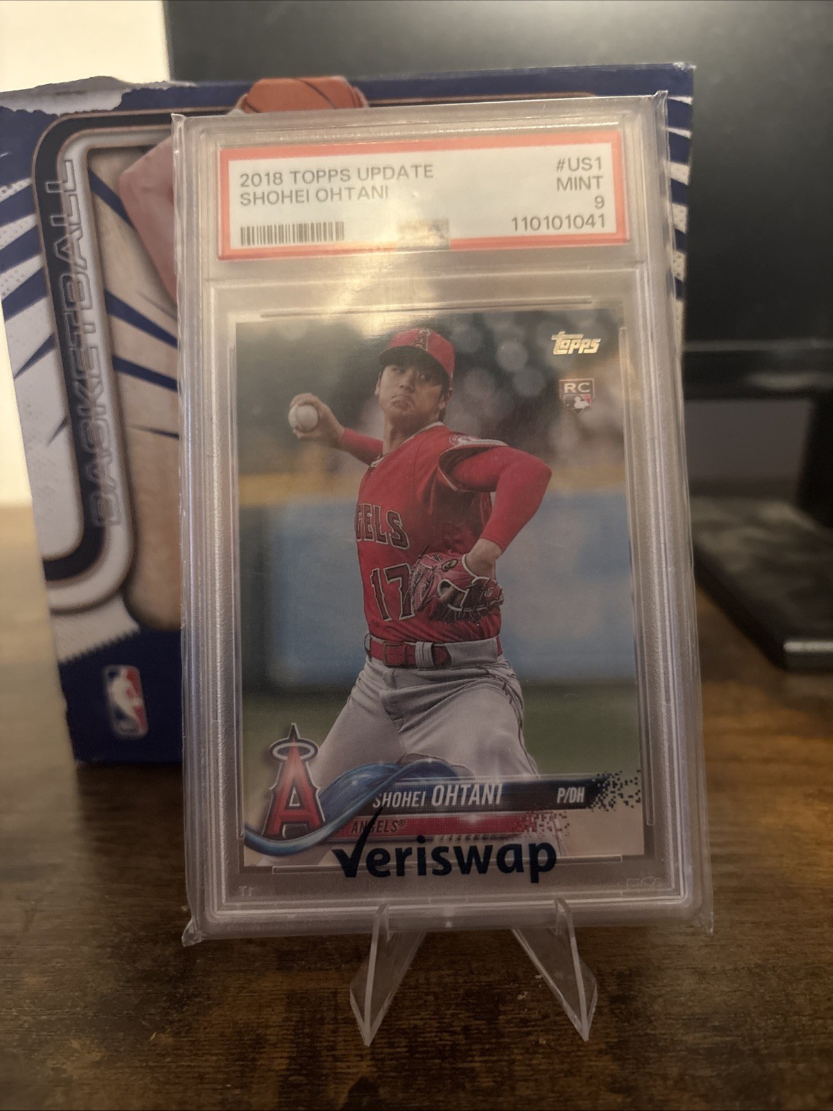 2018 Topps Update Series - Shohei Ohtani #US1 Pitching, Red Jersey (RC) PSA 9