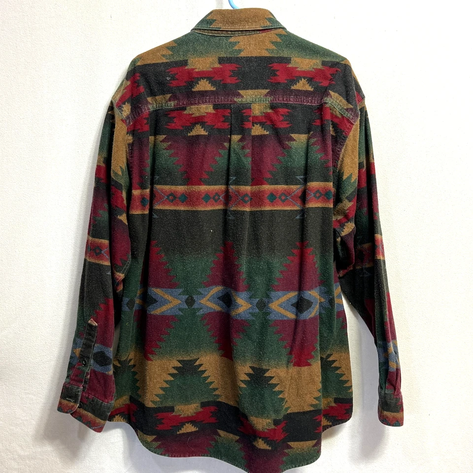 Woolrich Southwestern Shirt Mens 2XL Flannel Aztec Long Sleeve Button Vintage - Image 2 of 4