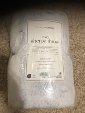 Premier Comfort Cozy Sherpa Soft Throw 50x60" From MACY's Blue White Brand NEW