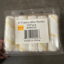 99000 Gold/White Fabric Shed-Resist Mini Paint Roller Cover 4inch Pack 9