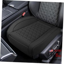 Luxury Faux Leather Car Seat Cover, Anti-Slip Waterproof Universal Front Black