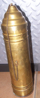 Vintage Brass Over Copper tube With Lid and chain Nautical /maps/maritime?12x3"