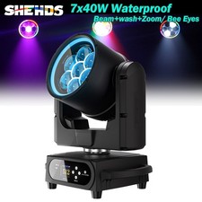 IP66 7x40W LED Zoom Beam Wash 3in1/Bees Eyes Moving Head Light Disco DJ Bar