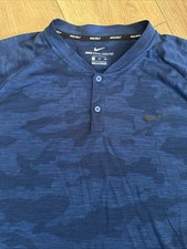 Nike Golf Cooling Polo Mens Xxl Grey Stripe Dri Fit Blade Collar Tiger Woods