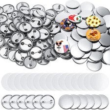 Blank Button Making Supplies 300 Pieces Round Badge Parts Metal Pin Badge