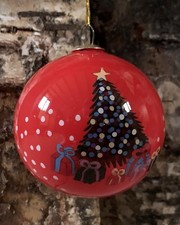 Hand-Painted Glass Christmas Bauble