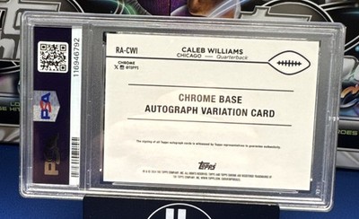 PSA 9 AUTO 10 Caleb Williams RC Auto Orange 01/25 “Chicago Let's