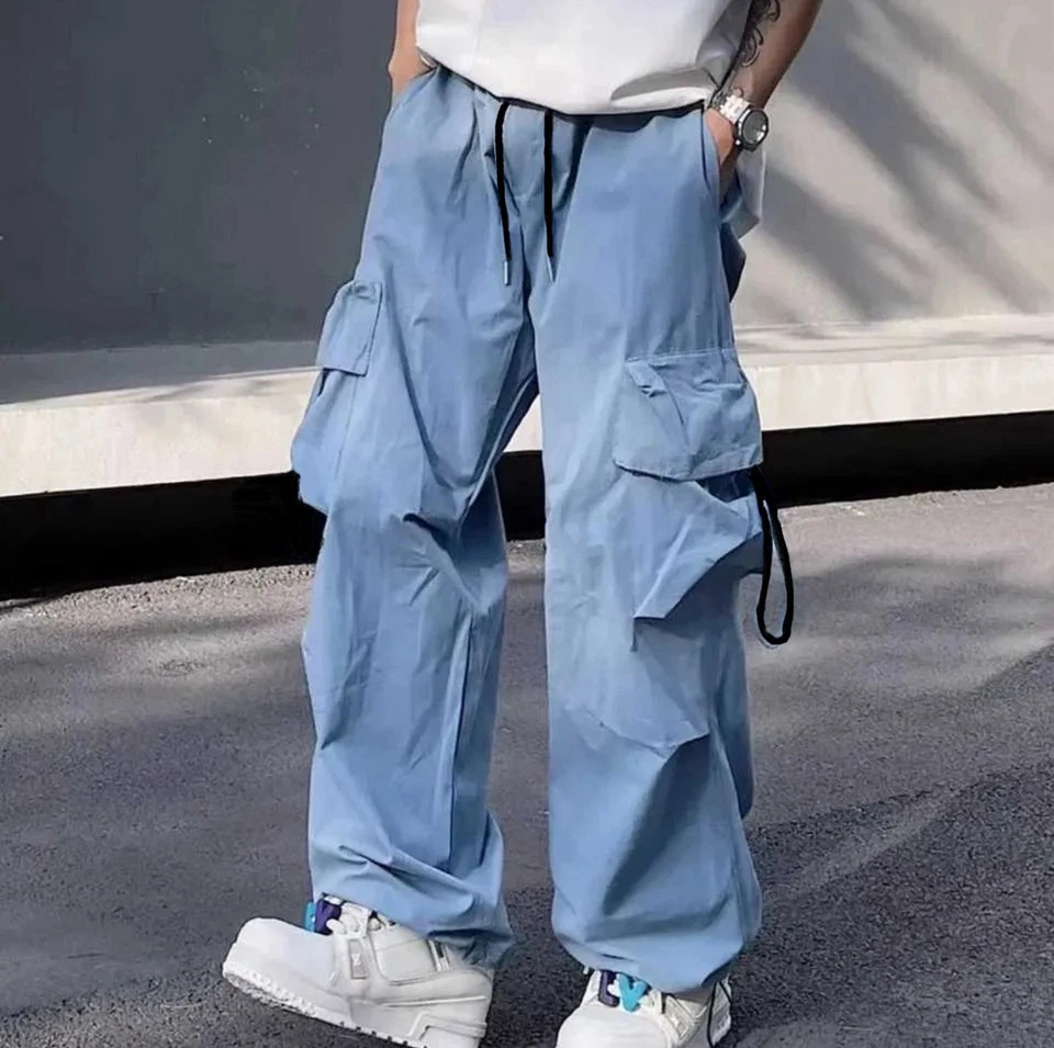 Pantalones cargo Rue21 azul claro - ropa de calle de varios bolsillos (talla pequeña) Foto 2 de 4