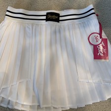 NWT Justice, Girl youth White Pleated Active Skort skirt Size L 12/14