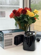 Daewoo Black Essentials 2-Slice Toaster Unused