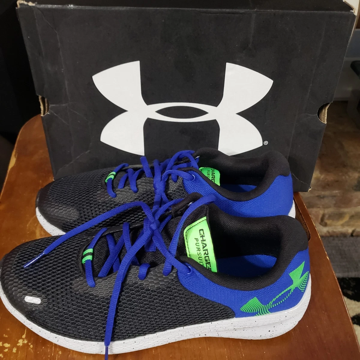 Under Armour Charged Pursuit 2 Big Logo Speckle - Black Blue Green