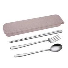 4 Pcs/Set Spoons and Forks Portable Utensils Reusable Chopsticks Supplies