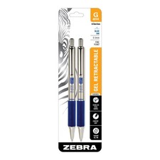 Zebra Pen STEEL G-402 Retractable Gel Pens - 1 Count Pack of 2 , Blue A
