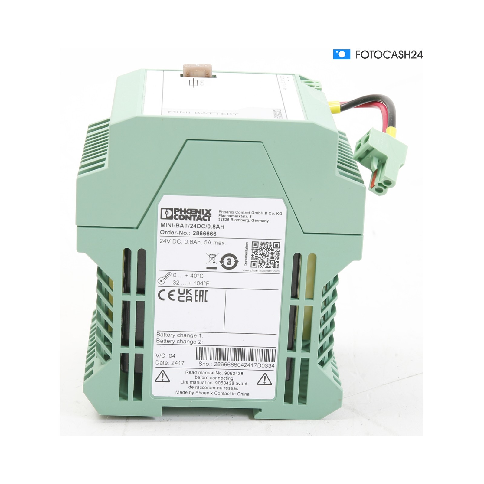 Phoenix Contact MINI-BAT/24DC/0.8AH Industrial UPS System—Defective (289295)