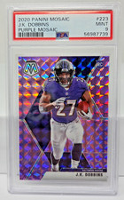 2020 Mosaic PURPLE REFRACTOR - JK DOBBINS Rookie RC Card /49 PSA 9 MINT