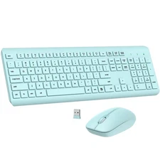 Wireless Keyboard and Mouse Combo Full Size Silent Ergonomic Keyboard and Mou...