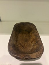Hand Carved Rough Hewn Farmhouse Dough Bowl Solid Wood European Mini