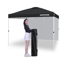  Pop-up Portable Outdoor Canopy Tent Instant Gazebo, with 1 Sidewall, Carry Bag