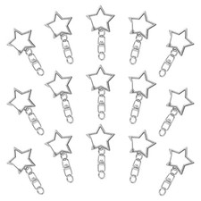 60Pcs Star Shaped Spring Snap Keychain Clip,Metal Swivel Clasp Snap Hook Key ...