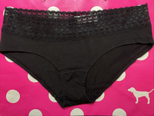 2011 Victoria's Secret Vintage Cotton Low Rise Hiphugger Lace Waist Panties M