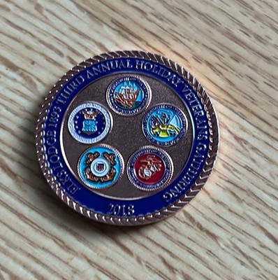 Elks Lodge Annual Holiday Veterans Gathering Coin 2018 2 Sided 2  Across