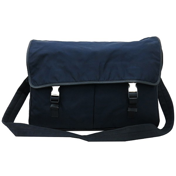 Prada Tesuto navy fabric crossbody bag with adjustable strap